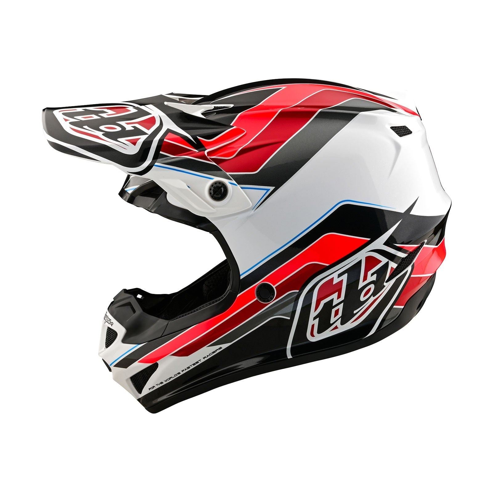 Troy Lee Designs 2025 Motocross Helmet SE4 Polyacrylite Block Youth Charcoal Red